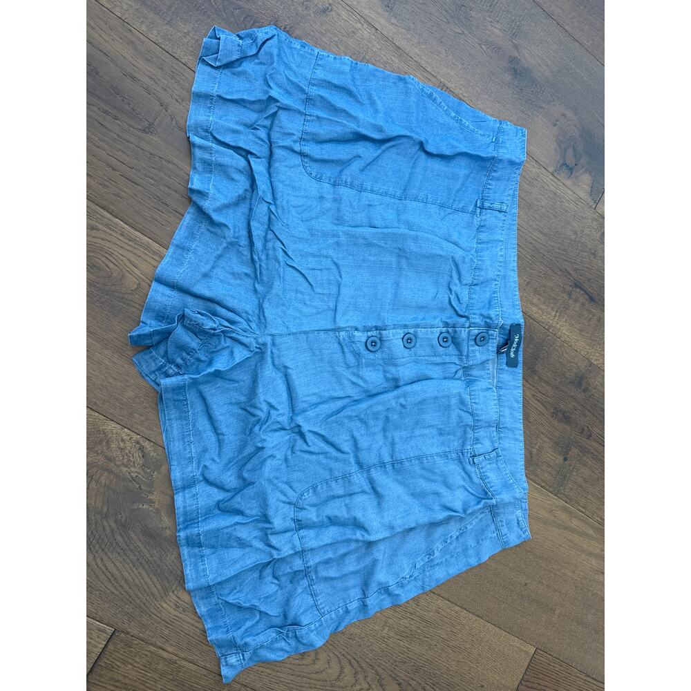 ModCloth Denim Chambray Shorts Blue High Waisted Lightweight Preppy Sz 26 NWT - Picture 3 of 10